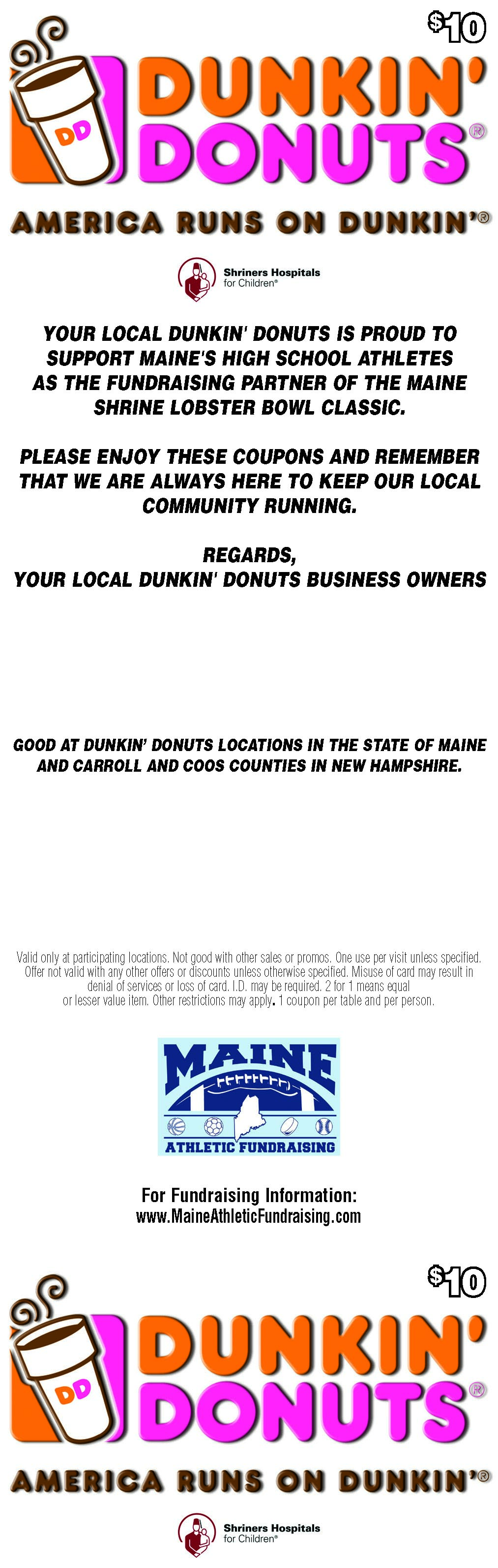 Dunkin' Donuts Maine Shrine Lobster Bowl Classic Dunkin' Donuts Maine Shrine Lobster Bowl Classic