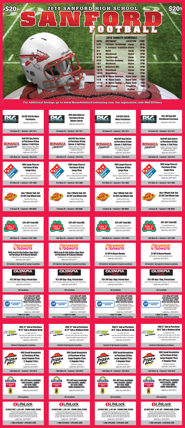 Sanford Football Fundraiser 2010 Ticket Package